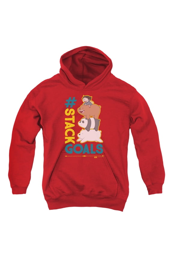 We Bare Bears - Stack Goals - Youth Hooded Sweatshirt - Large