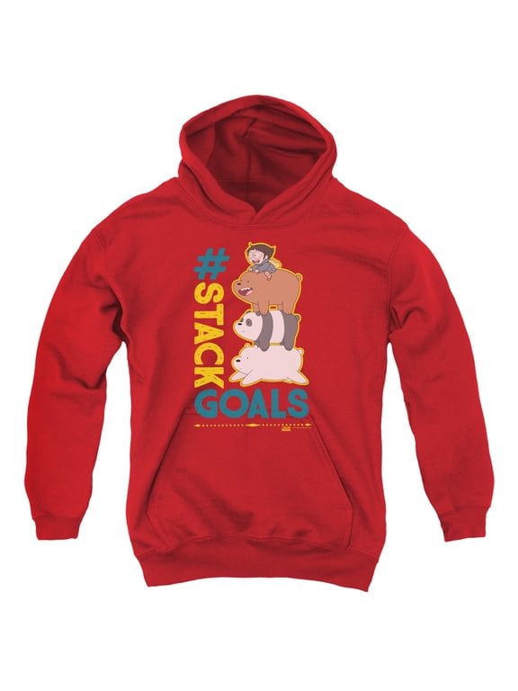 We Bare Bears - Stack Goals - Youth Hooded Sweatshirt - Large