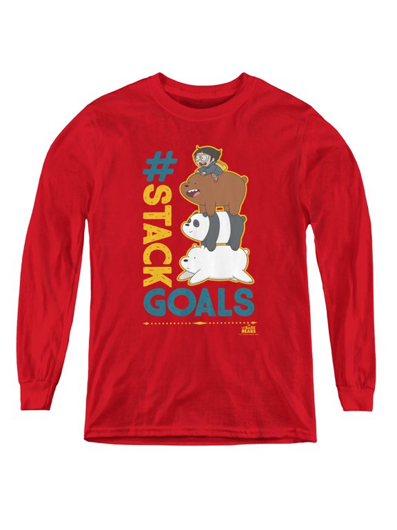 We Bare Bears - Stack Goals - Youth Long Sleeve Shirt - Medium