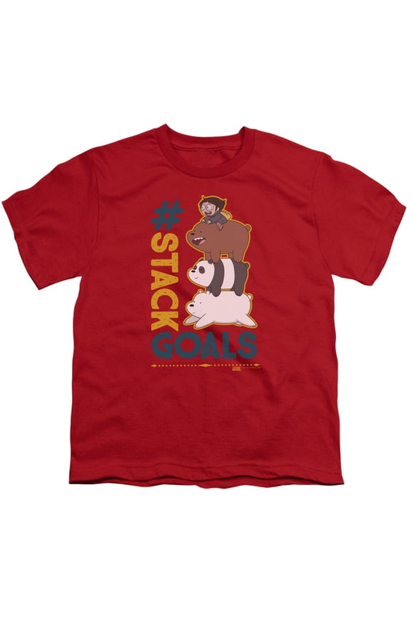 We Bare Bears - Stack Goals - Youth Short Sleeve Shirt - Large