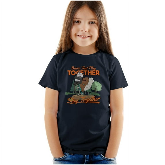 We Bare Bears Stay Together Kids T Shirt (2) for Youth Toddler Boys and Girls, Navy