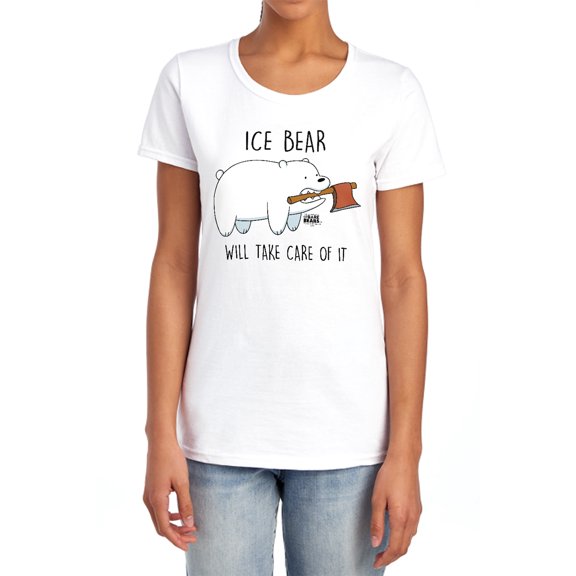 We Bare Bears Take Care of It Women's T Shirt, White, Large