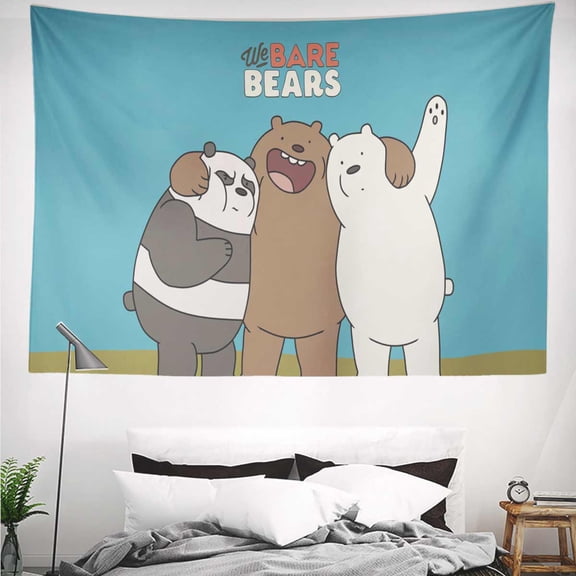 We Bare Bears Tapestry Gift Wall Hanging Backdrop for Room Bedroom Girls Fans Background Banner Party Birthday Supplies Decor