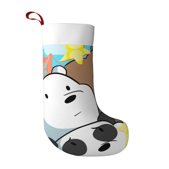 We Bare Bears Ultra soft velvet Christmas socks, Large Super Soft Christmas Stockings For Christmas Xmas Tree Holiday Fireplace Family Decor Gifts