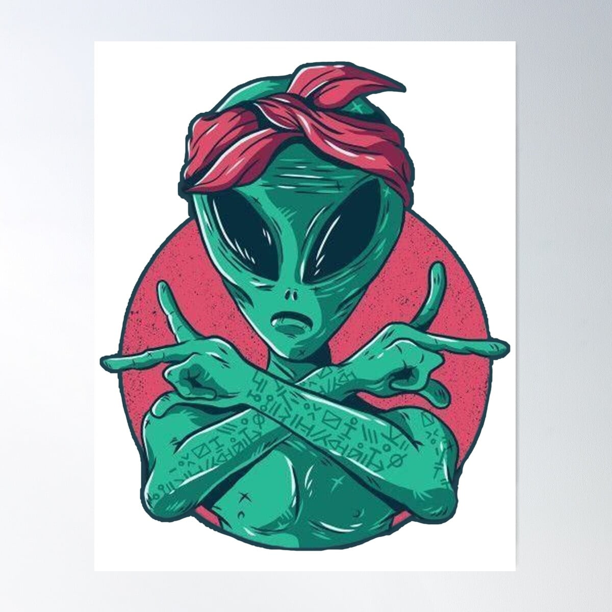 We Believe In Humans Thug Life Alien Extraterrestrial Design Poster ...