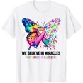 thumbnail image 1 of We Believe In Miracles Fight Cancer In All Color Butterfly T-Shirt, 1 of 4