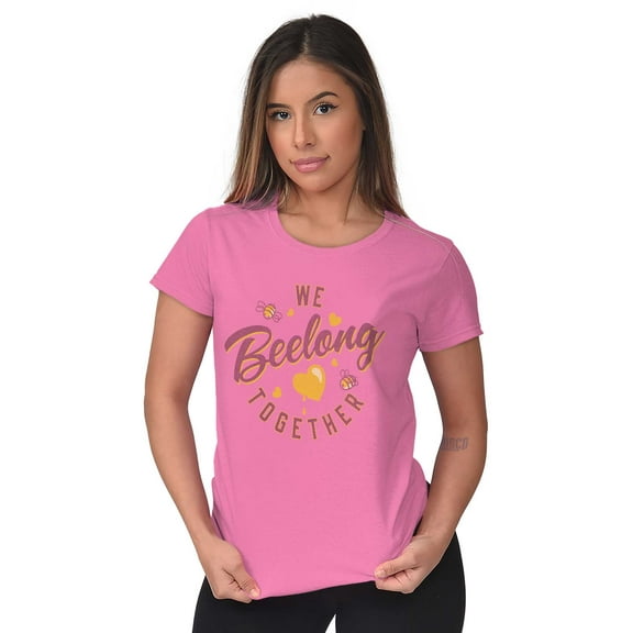 We Belong Together Cute Valentine Day Womens Slim Fit Graphic Tee Brisco Brands X