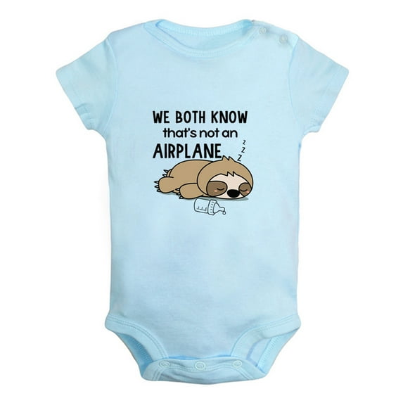 We Both Know That's Not an Airplane Funny Rompers For Babies, Newborn Baby Unisex Bodysuits, Infant Jumpsuits, Toddler 0-12 Months Kids One-Piece Oufits (Blue, 6-12 Months)