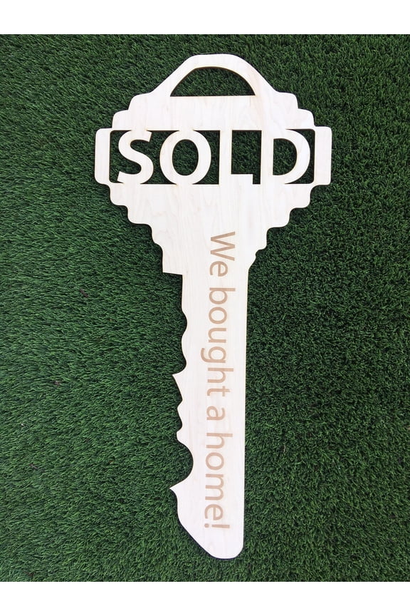 We Bought A Home Realtor Wood Key Sign,Sold Real Estate Agent Key,Realty estate