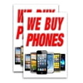 thumbnail image 1 of We Buy Phones (24" X 36") Vinyl Decal Only (Pack of 2) |Sign|Sticker|Poster, 1 of 4