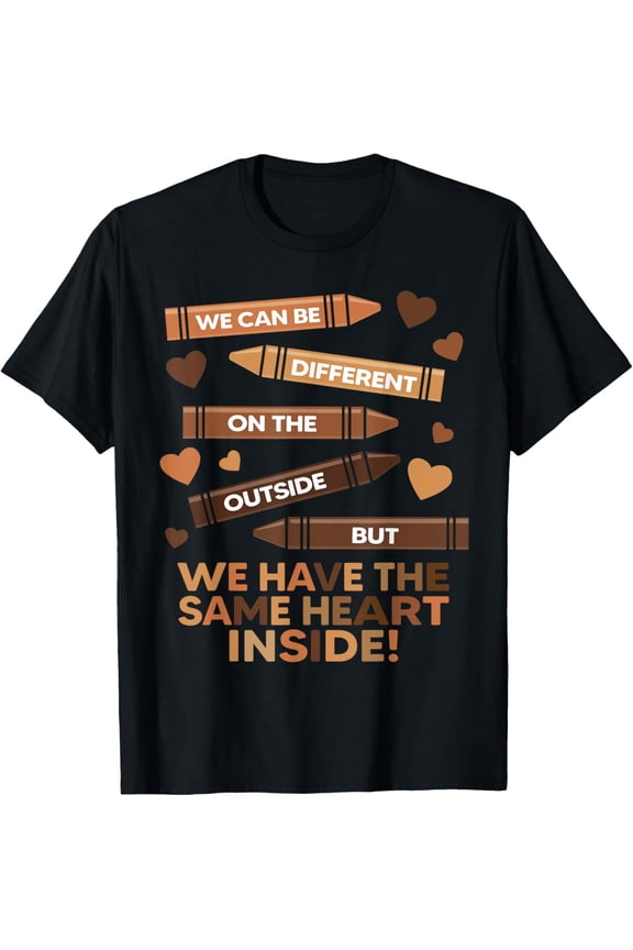 We Can Be Different On The Outside Melanin Black Teacher T-Shirt100% cotton