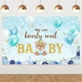 thumbnail image 1 of We Can Bearly Wait Backdrop Bear Theme Baby Shower Decorations for Boys Background of Photograph with Flower Balloons Pattern Baby Shower Party Supplies, 1 of 3