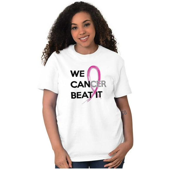 We Can Beat Breast Cancer Awareness Women's Graphic T Shirt Tees Brisco Brands X
