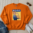 thumbnail image 1 of We Can Do It Motivational Feminist Icon Rosie Riveter Graphic Gift for Women Sweatshirt, for Men & Women, up to Size 5XL, 1 of 2
