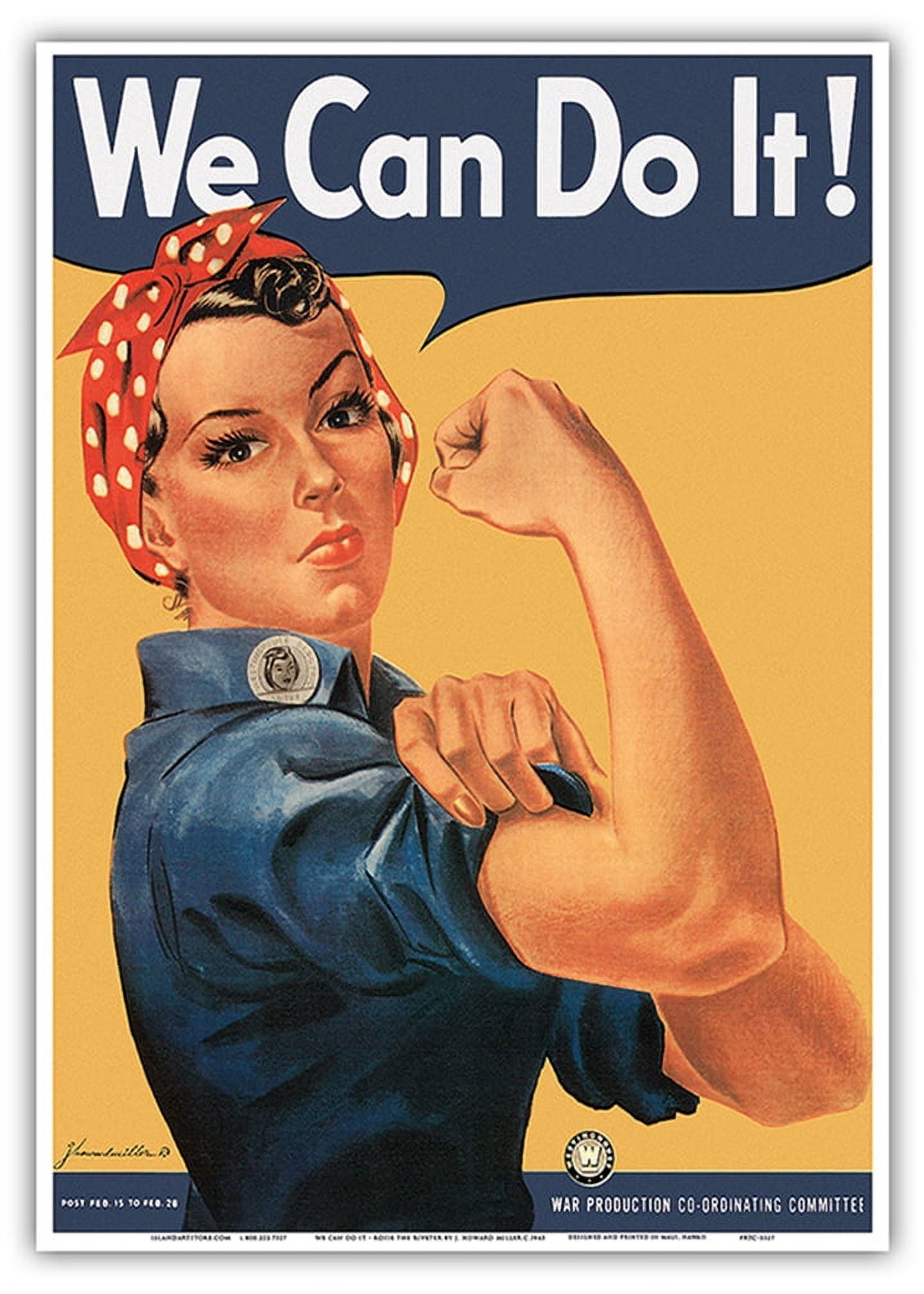 額装品/We Can Do It!/J.ハワード ミラー/ポスター/インテリア We Can Do It - Rosie the Riveter - Vintage War Poster by J. Howard