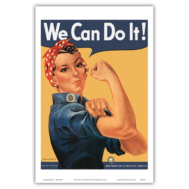 We Can Do It - Rosie the Riveter - Vintage War Poster by J. Howard We Can Do It - Rosie the Riveter - Vintage War Poster by J. Howard