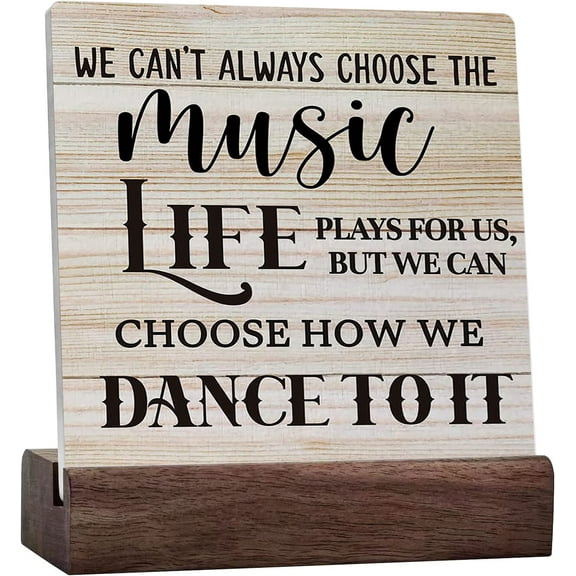 We Can'T Always Choose The Music Life Ceramic Table Sign Desk Decor Inspirational Quote Sign For Home Classroom Shelf Table Decoration