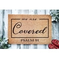 thumbnail image 1 of We are Covered Psalm 91 Religious Welcome Mat for Front Door Indoor Entrance Low Profile Non Slip Rugs for Floor -Ish Entry Decor for Patio Farmhouse 18X30Inch, 1 of 4