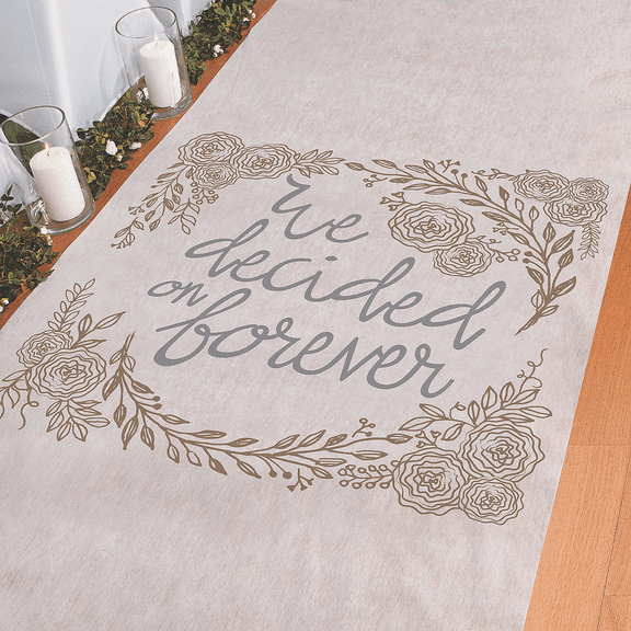 We Decided On Forever Poly Aisle Runner - Party Decor - 1 Piece