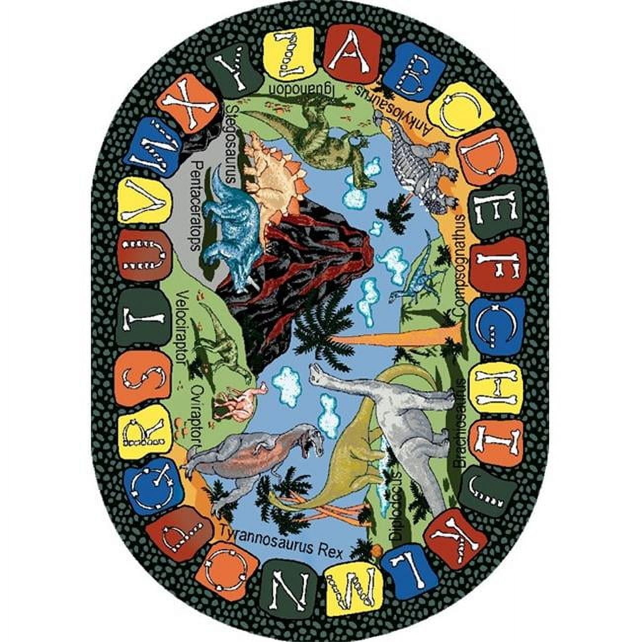 We Dig Dinosaurs 5 ft.4 in. x 7 ft.8 in. Oval WearOn Nylon Machine ...
