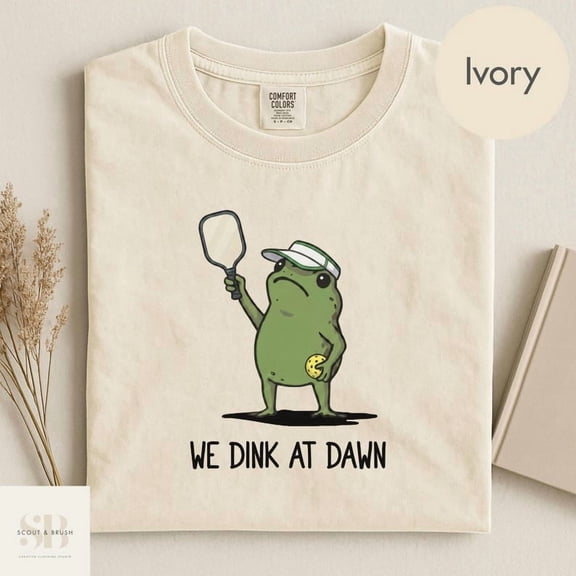 We Dink At Dawn Pickle Ball Shirt, Funny Frog Meme Pickleball Lover Tee