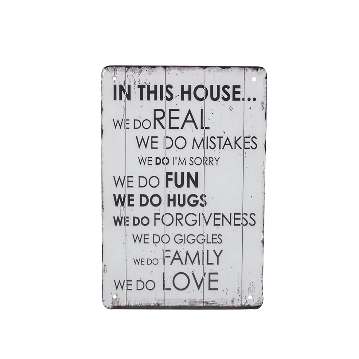We Do Family Hugs In This House Rules Metal Sign Primitive Farmhouse ...