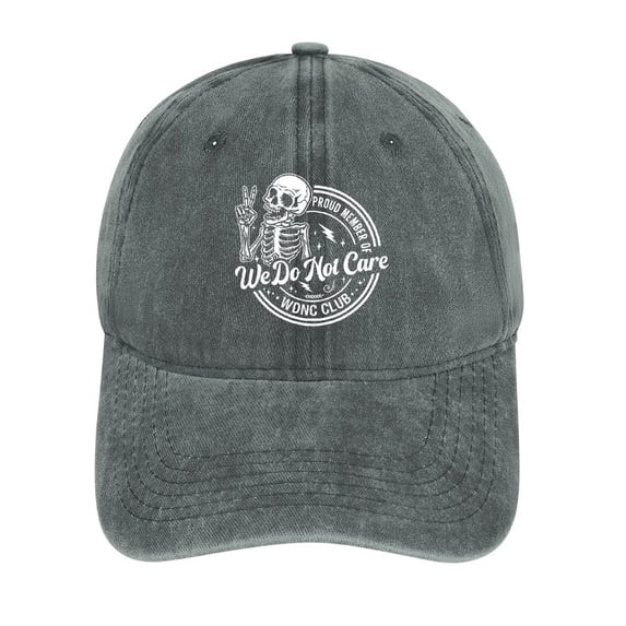 We Don’t Care Club Gray Hat Adjustable Funny Fashion Unisex Baseball Cap for Men Women