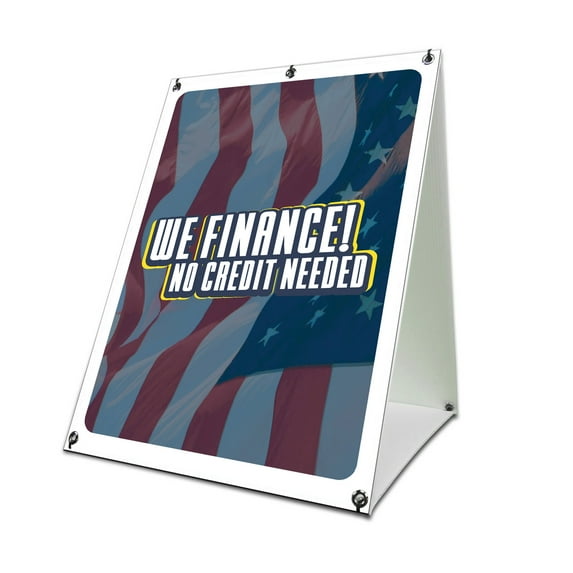 We Finance No Credit Needed 18" x 24" A-frame Sidewalk Sign| Advertise Your Business | Images On Both Sides | Auto Shop Car | Made in The USA
