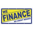 thumbnail image 1 of We Finance No Credit Needed Banner 13 oz Heavy Duty Vinyl Easy Payments Sign We Finance Vinyl Banner Multiple Sizes & Colors Outdoor/Indoor Single-Sided with Metal Grommets (4x10 ft, Bl & Ye & Wh), 1 of 6
