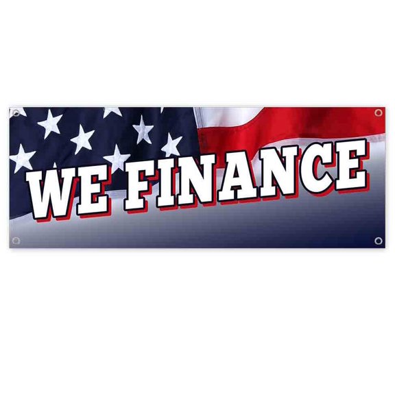 We Finance USA Flag 13 oz Vinyl Banner With Metal Grommets