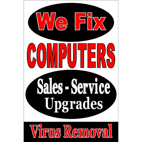 We Fix Computer Repair Sales Service Upgrades Advertising Poster Sign