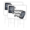 thumbnail image 1 of We Fix Iphones Ipods Ip 2 Pack Of 24" x 36" Yard Sign & Stake | Advertise Your Business | Stake Included Image On Front Only | Made in The USA, 1 of 3