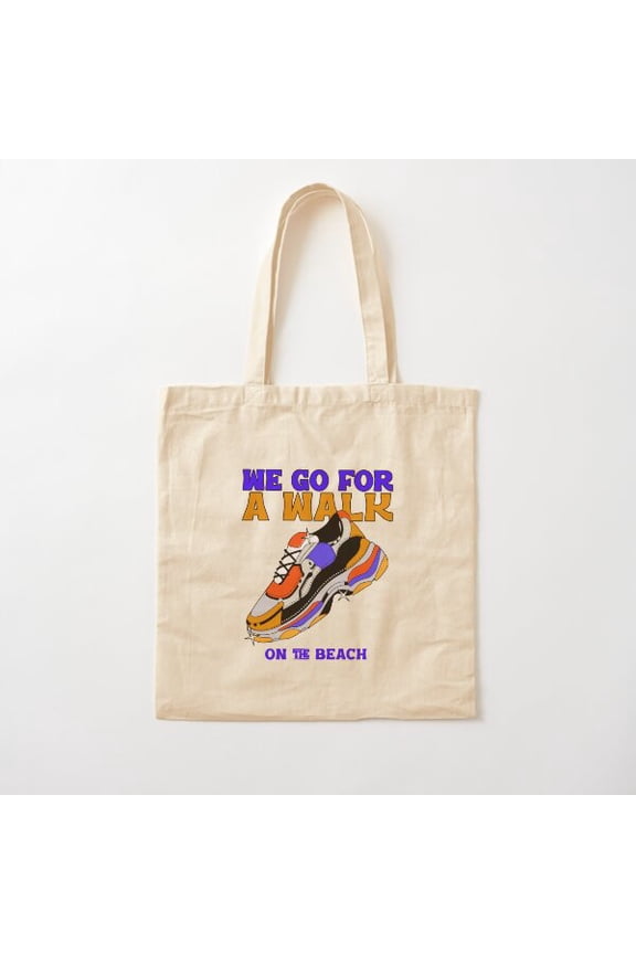 We Go For A Walk On The Beach Cotton Tote Bag Canvas Tote Bag, Family Gift For Mother, Her