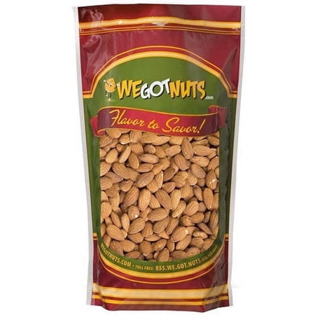 We Got Nuts Raw Unsalted Almonds, Whole Jumbo Shelled Snack Nuts, Kosher, 3 lb, 48 oz, Resealable Pouch