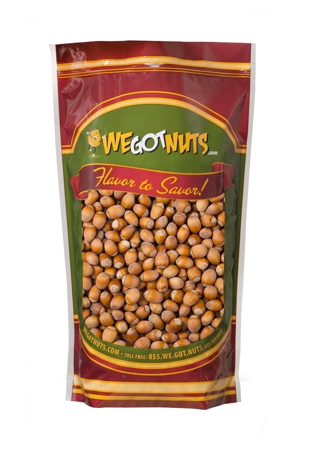 We Got Nuts Raw Hazelnuts in Shell, Whole Filberts Snack Nuts, Kosher, 4 lb, 64 oz, Resealable Pouch