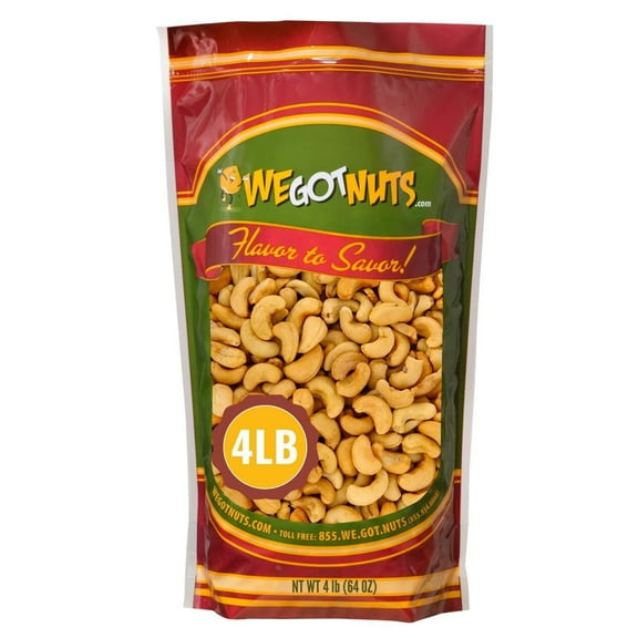 We Got Nuts Roasted Salted Cashews 4 Lb Bulk Bag