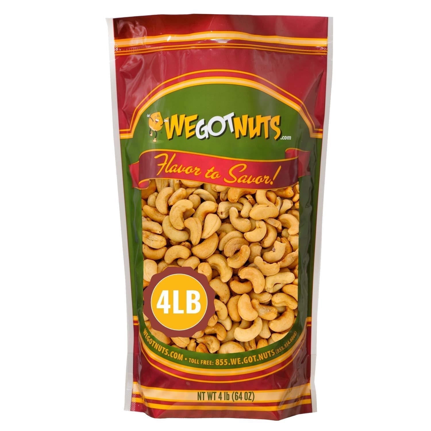 We Got Nuts Roasted Cashews, Gourmet Savory Salted Nuts in Resealable Pouch, Kosher, 2 lb, 32 oz