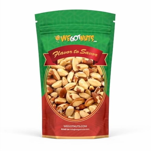 We Got Nuts Raw Unsalted Brazil Nuts, Whole Shelled Snack Nuts, Kosher, 2 lb, 32 oz, Resealable Pouch