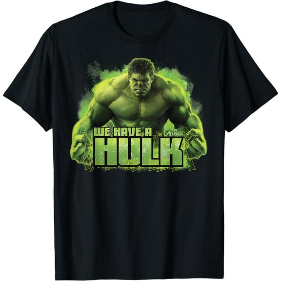 We Have A Hulk Graphic DTG Print Unisex T-Shirt,Black Color,Size 4T