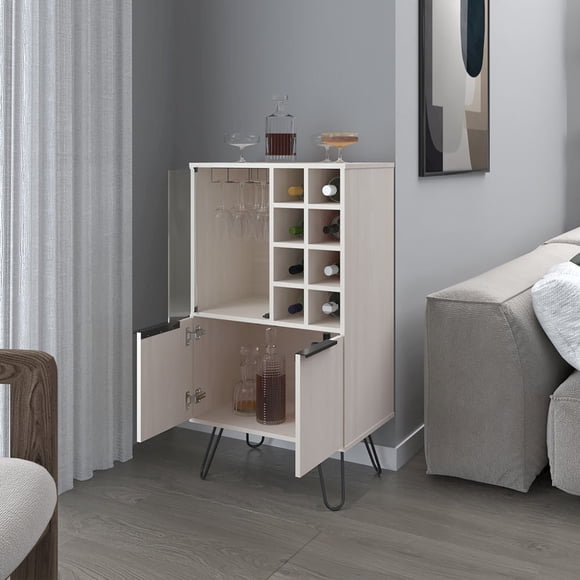 We Have Furniture Bar Cabinet Gassville, Living Room, White Washed Oak