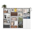 thumbnail image 1 of Clawson 4 Piece Living Room Set with 4 Bookcases, White, 1 of 7