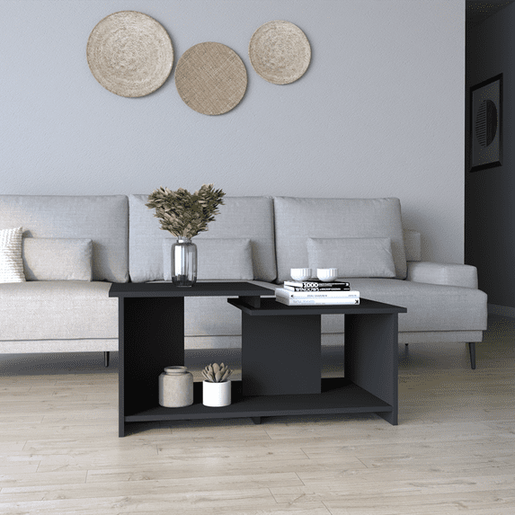 We Have Furniture Coffee Table Rochester, Lower Open Shelf, Carbon Espresso Finish