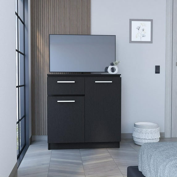 We Have Furniture Multi-Functional Dresser Carlin with Drawers and Top Surface as TV Stand, Black