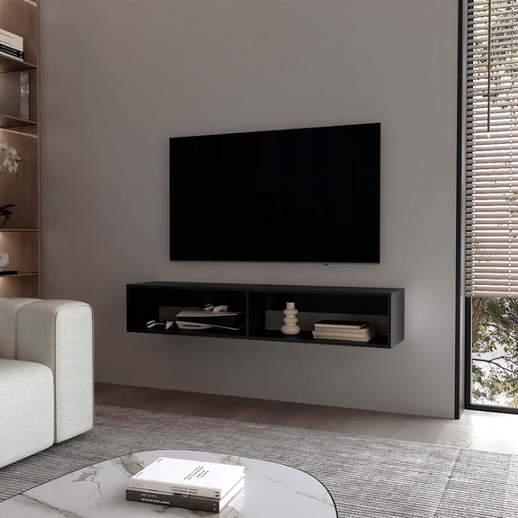 We Have Furniture Floating Tv Stand Moore, Living Room, Black