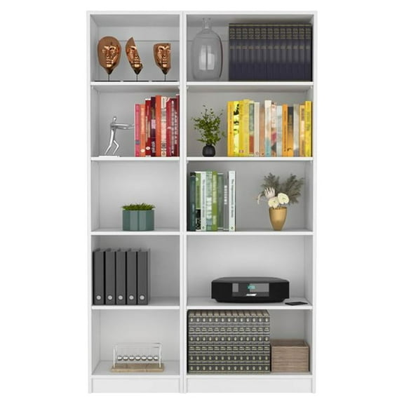 We Have Furniture Idalia 2 Piece Living Room Set with 2 Bookcases, White