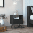 thumbnail image 1 of We Have Furniture Nightstand Skyoner, Single Drawer, Hairpin Legs, Black Wengue Finish, 1 of 6