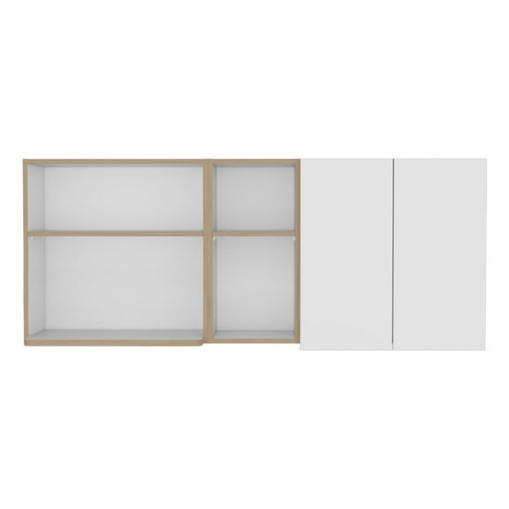 We Have Furniture Nucla Wall Cabinet, Kitchen, White/Light Oak