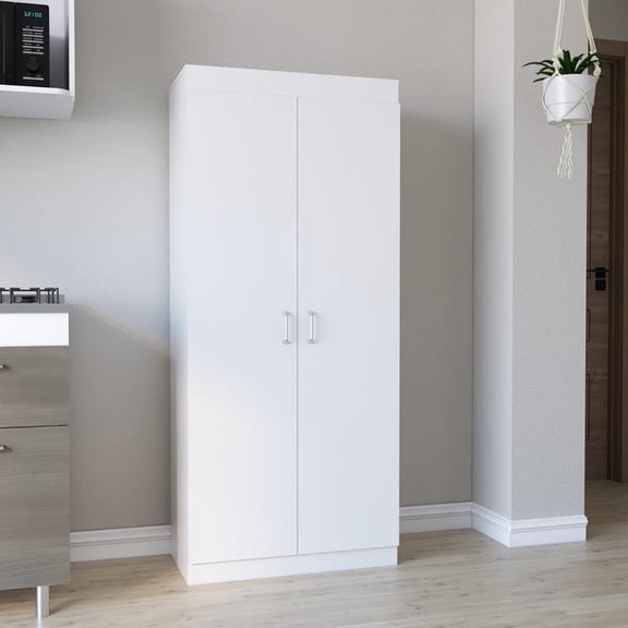 We Have Furniture Pantry Cabinet Orlando, Five Shelves, White Finish