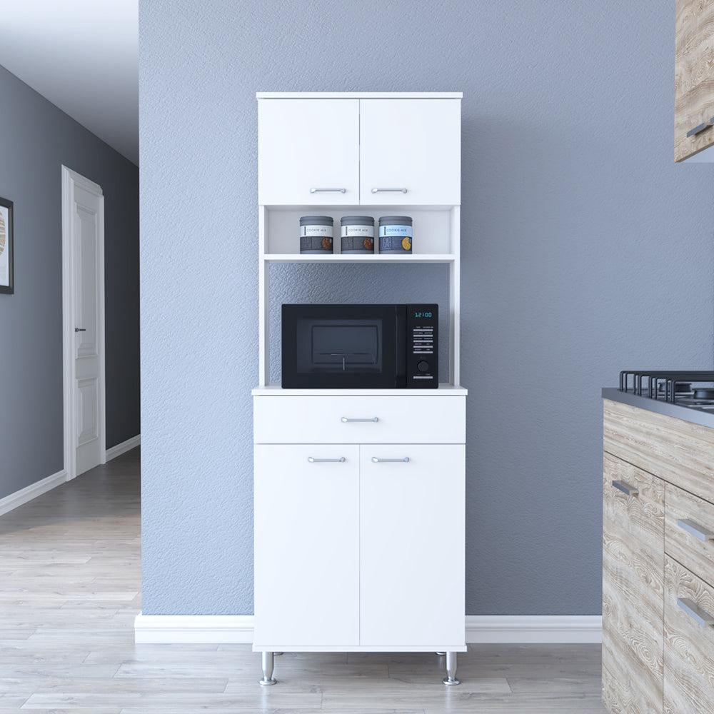 We Have Furniture Pantry Piacenza,Two Double Door Cabinet, White Finish