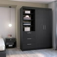 thumbnail image 1 of We Have Furniture Peyton 2 Piece Bedroom Set, Armoire + Nightstand, Black Wengue Finish, 1 of 6